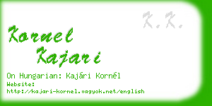 kornel kajari business card