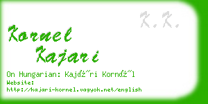 kornel kajari business card